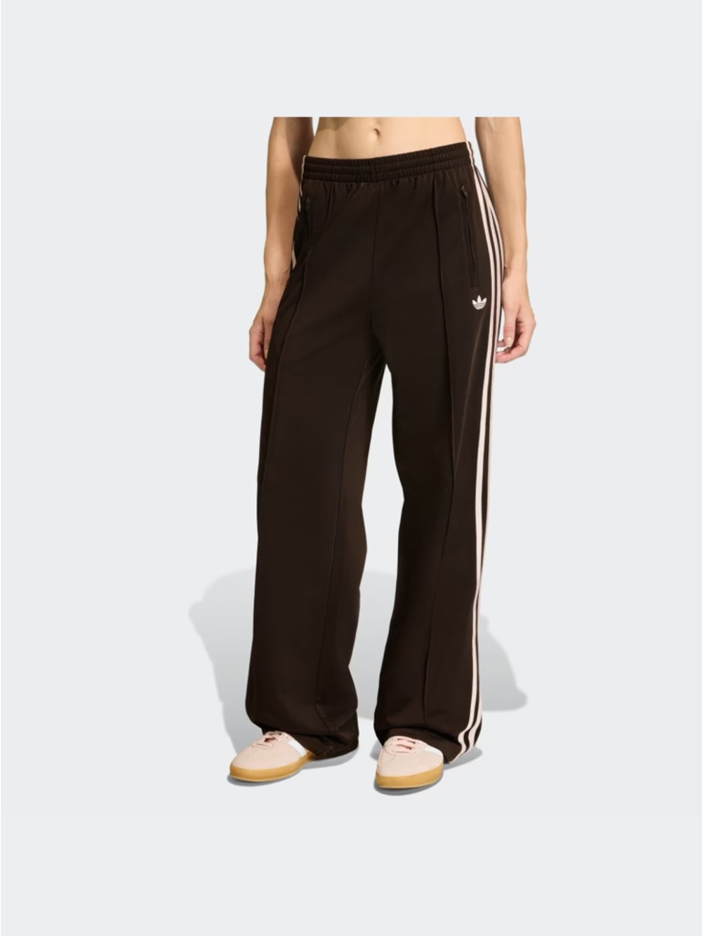adidas Women’s firebird wide leg dark brown Track Pants